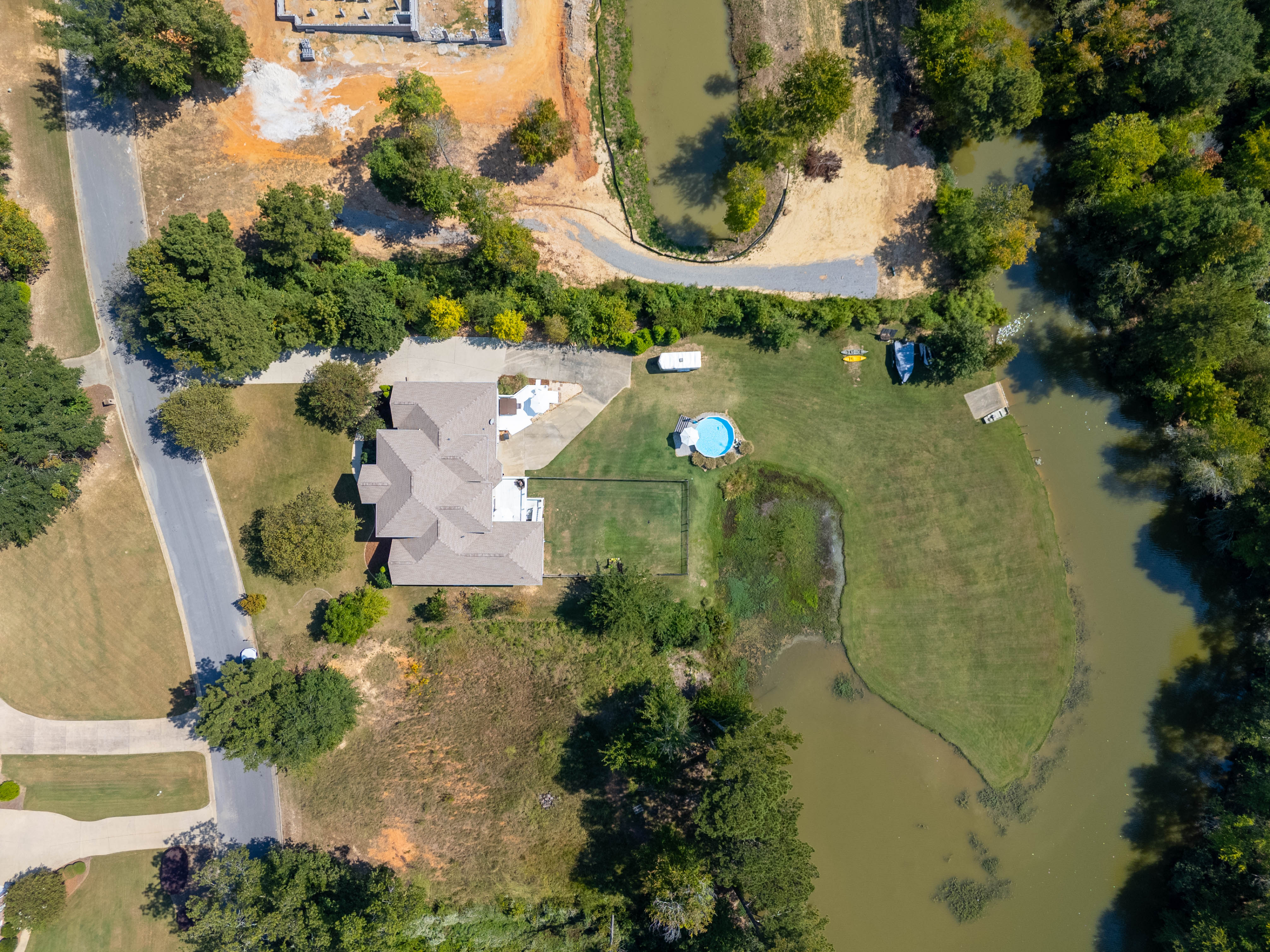 195′ on the River · From Above — River Run riverfront estate