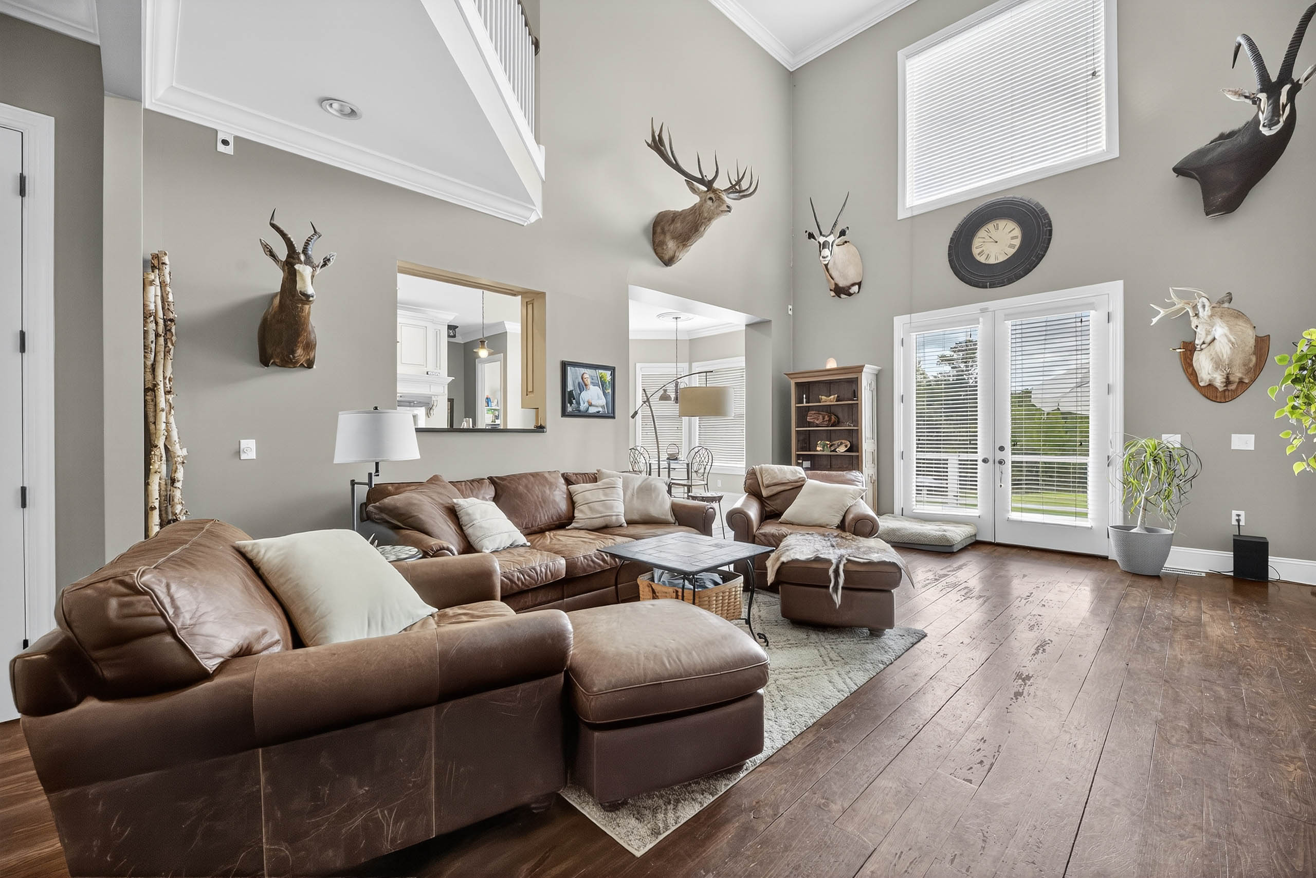 Two-Story Great Room — River Run riverfront estate