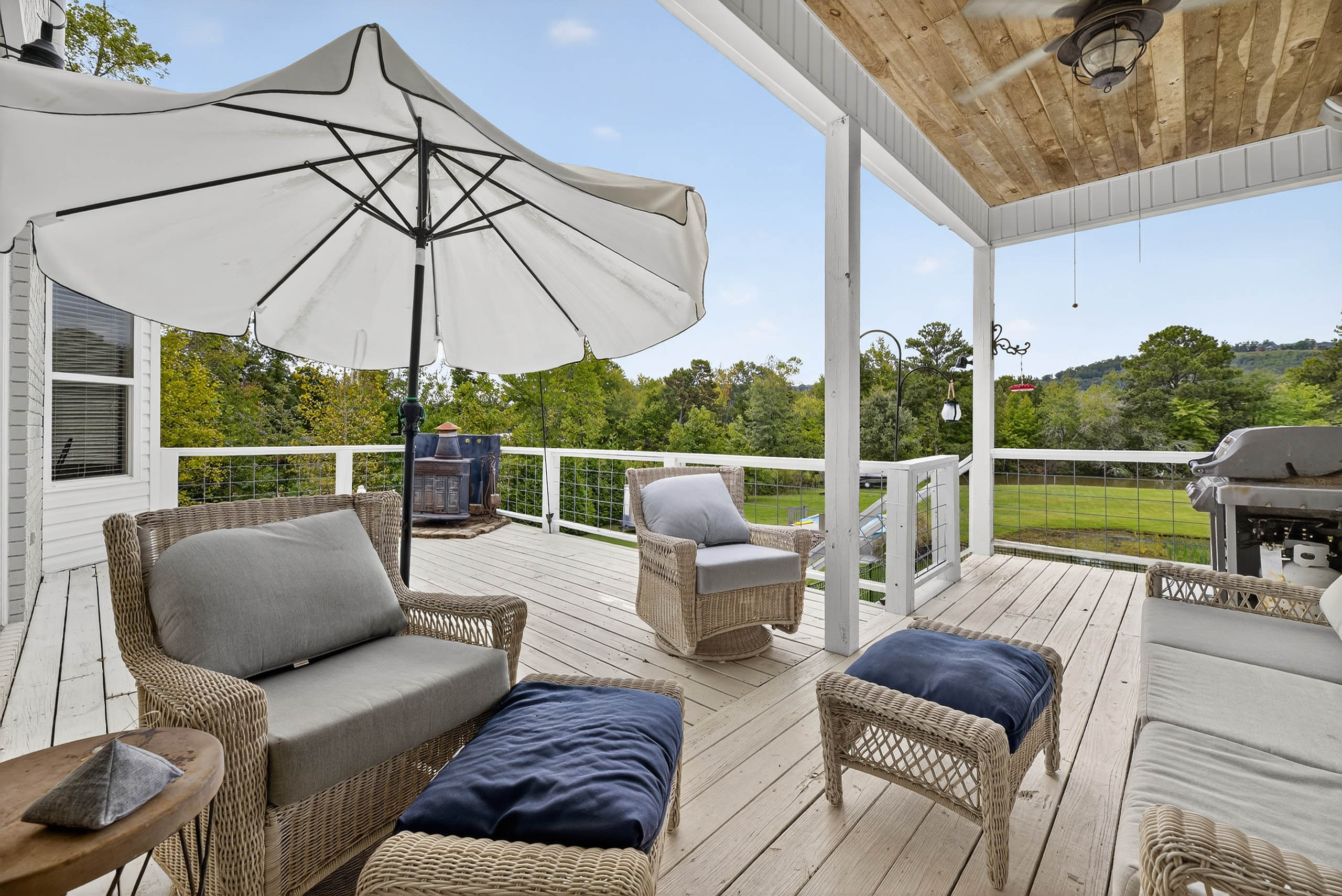 Covered Porch — River Run riverfront estate